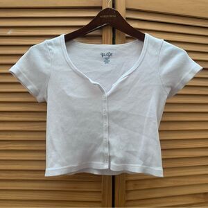 Brandy Melville Button Up Crop Top